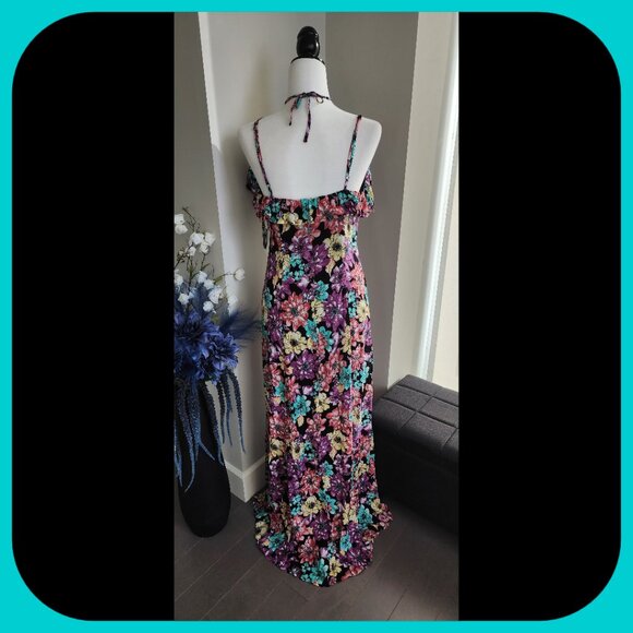 LULUS || Dynah Black Floral Print Maxi Dress (SIZE L) - Picture 8 of 9